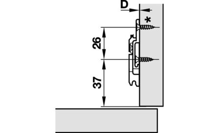 Blum kruismontageplaat 0 mm