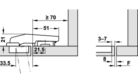 Blum Clip Top Blumotion Inserta, voor stijlconstructies