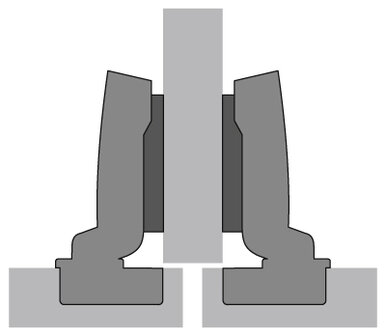 Hettich scharnier Sensys 8645i FIX Softclose 110&deg;, half voorliggend