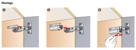 Deurdemper voor voorliggende deuren (bocht 0 mm)