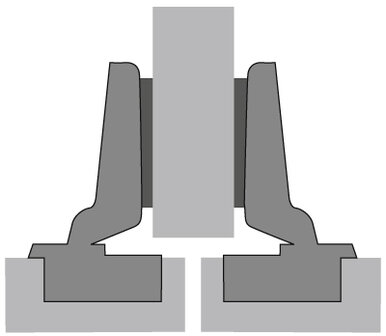 Hettich scharnier Intermat 9943 110&deg;, half voorliggend