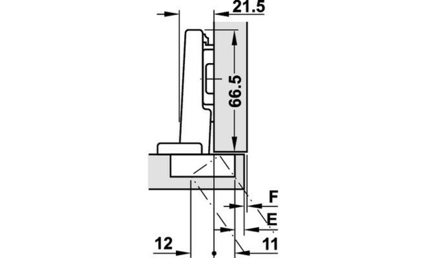 Blum Clip Top scharnier, inserta voorliggend