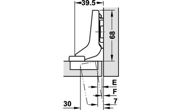 Blum scharnier CLIP top Inserta 110°, inliggend