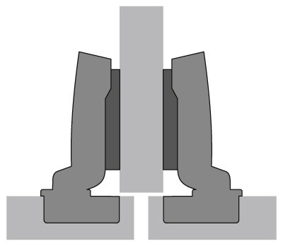 Hettich scharnier Sensys 8645i FIX Softclose 110°, half voorliggend