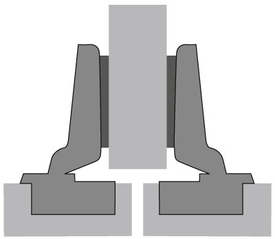 Hettich scharnier Intermat 9943 110°, half voorliggend